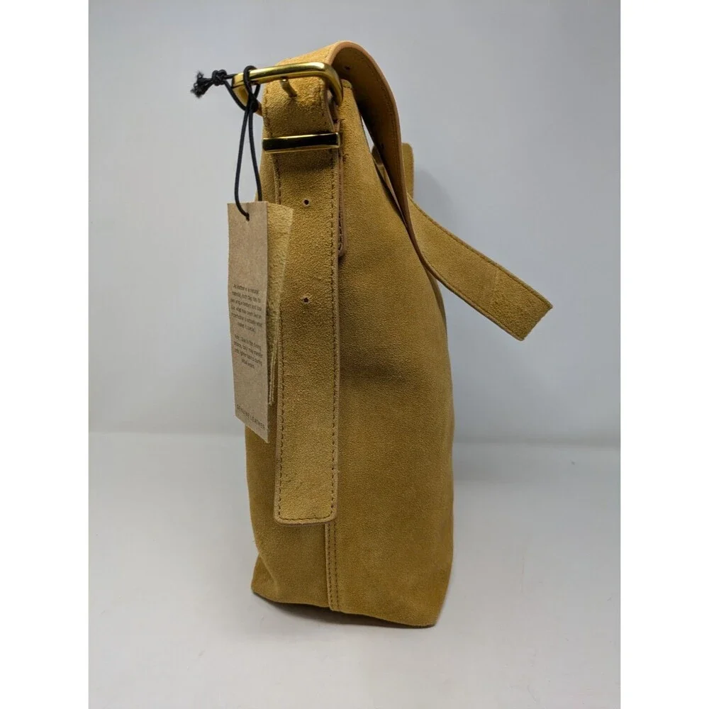 Margot New York Kaye Bucket Suede Leather Tote Bag Tan NWT